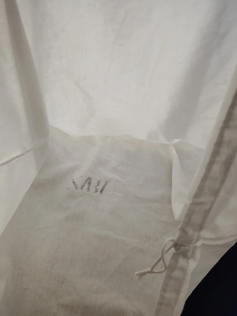 ZARA Cream Cotton Drawstring Dust Bag with Black Logo